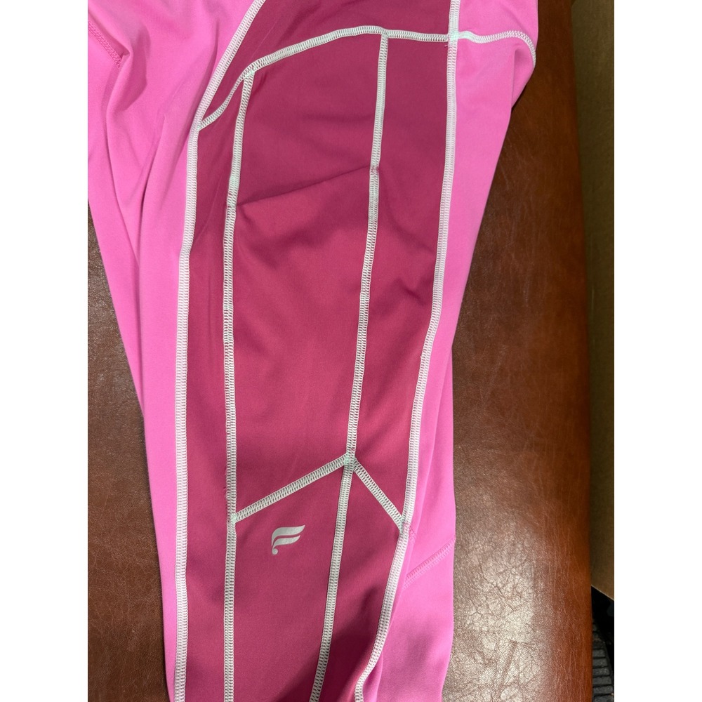 Fabletics Womens Pink Colorblock Pockets Leggings Contrast Stitch Size S - Picture 5 of 6